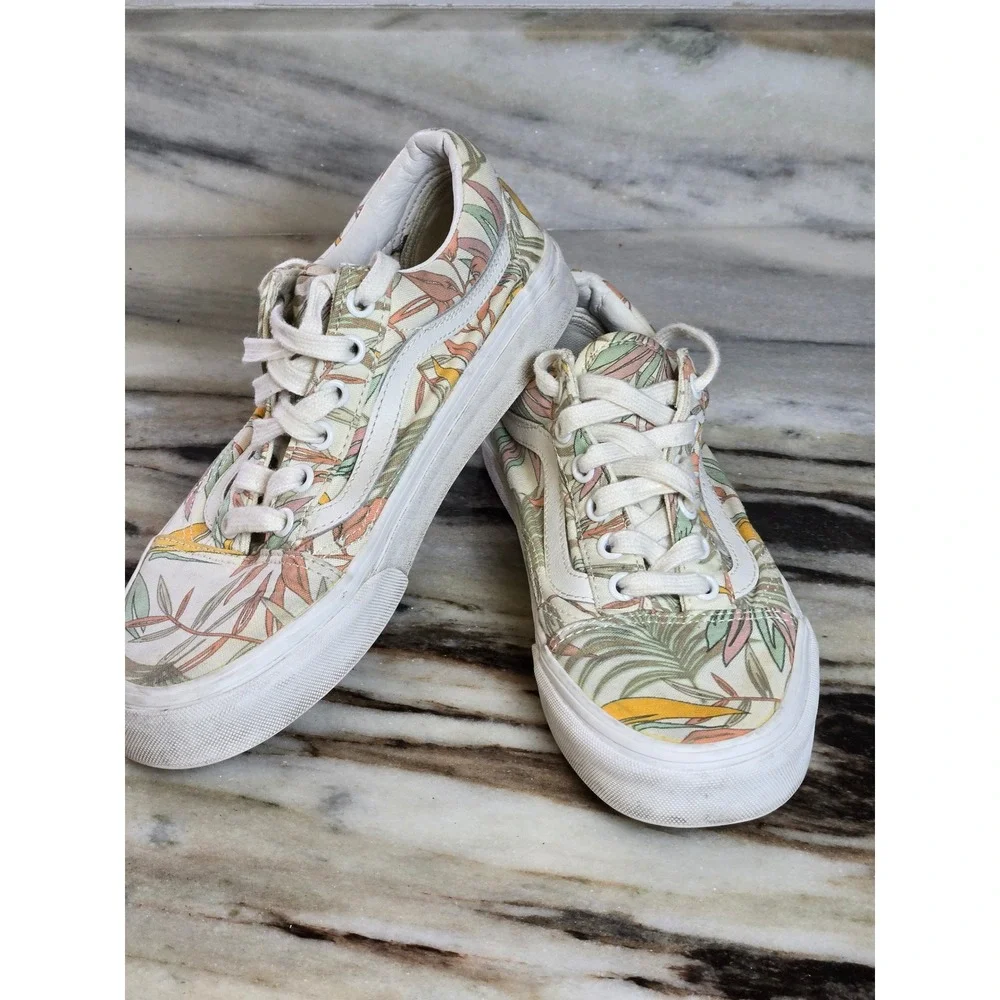 Vans Old Skool Tropical Leaf Floral Low Top‎ Sneakers Mens  Womens 7.0 721278